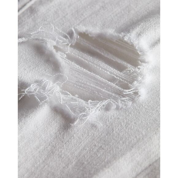 NEW Express Mid Rise White Ripped Super Soft Skinny Jeans - 10 - Picture 5 of 14